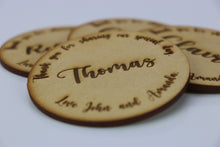 Load image into Gallery viewer, Personalised Wedding Name Signs - Coaster with name and personalised message
